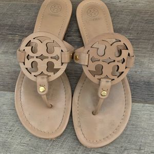 Tory Burch Miller sandals size 9.5 makeup